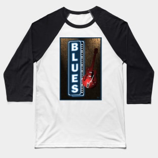 Blues Neon Sign Baseball T-Shirt